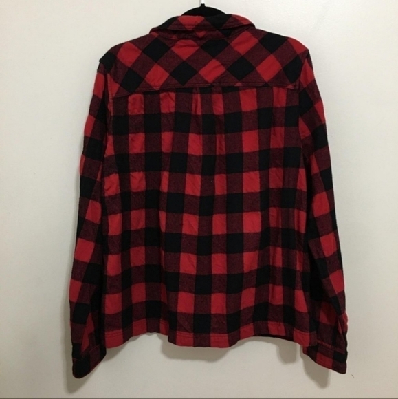 J. CREW Shirt Jacket Pullover Buffalo Plaid Black Red Women's Large L Shacket - Picture 5 of 8